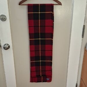 Faribault Woolen Mill Co. Red and Black Plaid Scarf_1